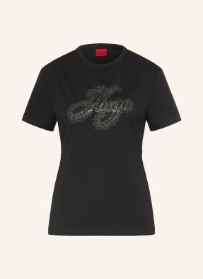 Hugo T-Shirt Damacia Mit Schmucksteinen schwarz