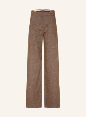 Max Mara Studio Marlene Kalhoty Gioia hnědá / bílá