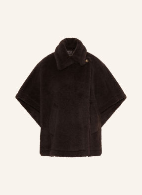 Max Mara Cape Z Umělé Kožešiny tebe1 S Alpakou tmavě hnědá