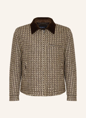 Dolce & Gabbana Svrchní Košile tmavě hnědá / béžová