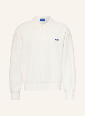 Hugo Pletená Polokošile San Petty Oversized Fit krémová