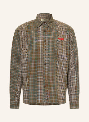 Woodbird Košile Wbbuzo Comfort Fit světle hnědá / petrolejová / bílá