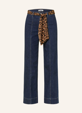 Only Široké Džíny dark blue denim/leo scarf