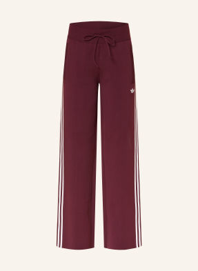 Adidas Originals Teplákové Kalhoty tmavě červená / bílá