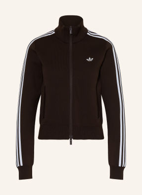Adidas Originals Pletený Svetr Slim Knit tmavě hnědá / bílá