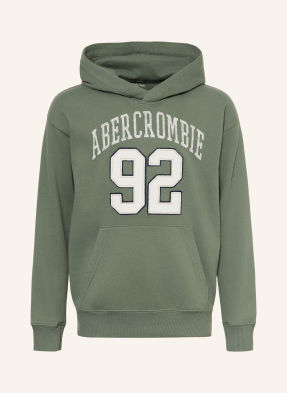 Abercrombie & Fitch Mikina S Kapucí zelená / bílá