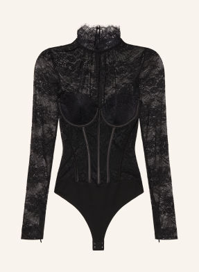 Retrofête Body Valentina Lace Z Krajky černá
