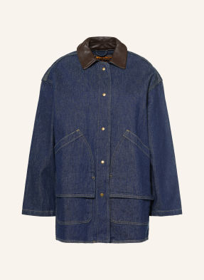 Woolrich Džínová Bunda S Koženými Prvky 3013 dark indigo