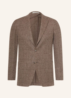Tagliatore Sako Extra Slim Fit tmavě hnědá / černošedá