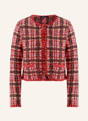Oui Strickjacke Mit Glitzergarn Und Pailletten rot