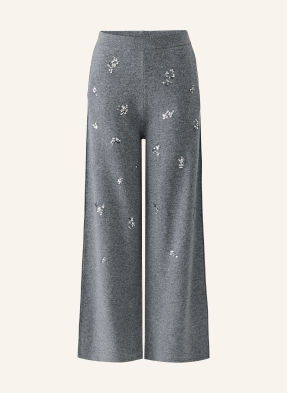 Oui Strickhose Mit Pailletten grau