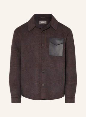 Mackage Svrchní Košile Emmanuel-Pl hnědá / tmavě šedá / tmavě modrá