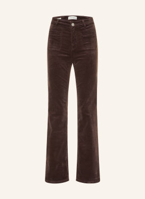 Opus Pants Kordové Kalhoty Melly Fresh tmavě hnědá