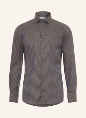 Eton Košile Slim Fit hnědá / tmavě modrá