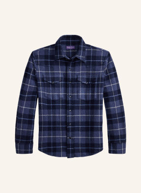 Ralph Lauren Purple Label Overshirt Z Kašmíru tmavě modrá / bílá