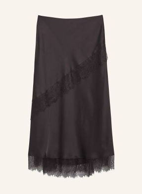Comma Satinrock Mit Spitze lila