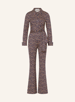 Diane Von Furstenberg Overal Michele Z Džersího Úpletu béžová / tmavě červená / tmavě modrá