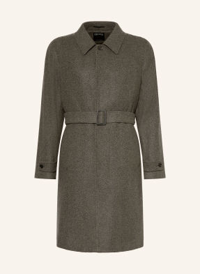 Zegna Kašmírový Kabát olivová / šedá
