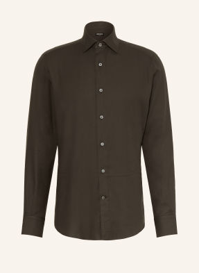 Zegna Košile Cashco Regular Fit khaki