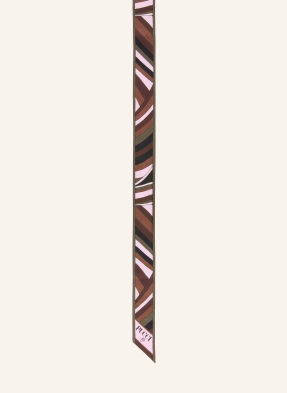 Pucci Hedvábný Šátek khaki / světle růžová / černá