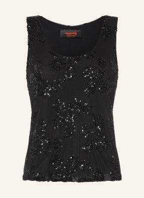 Miss Goodlife Mesh-Top Mit Pailletten schwarz