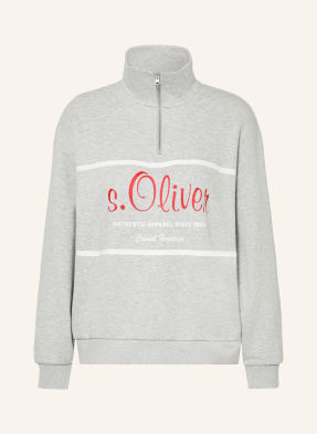 S.Oliver Mikina S Límcem Troyer světle šedá / červená / bílá