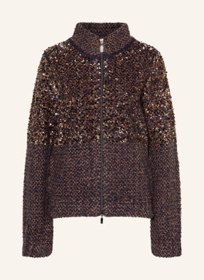 Monari Strickjacke Mit Pailletten blau