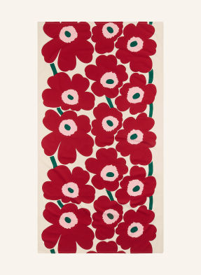 Marimekko Ubrus Unikko béžová / tmavě červená / tmavě zelená