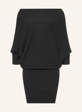 Allsaints Pletené Šaty Ellie S 3/4 Rukávy černá