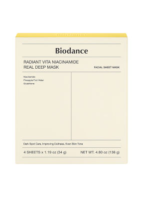 Biodance Radiant Vita Niacinamide Real Deep Mask Pleťová maska (4 ks) 136 g