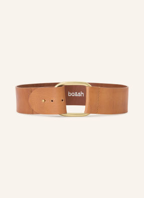 Ba&Sh Kožený Opasek Banel koňaková / zlatá