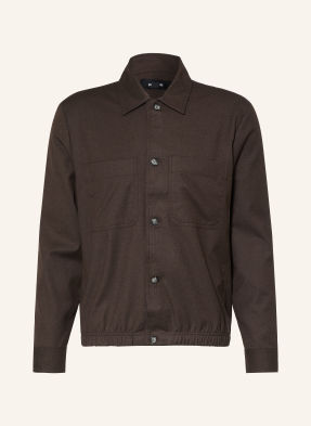 Reiss Overshirt Penge tmavě hnědá