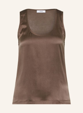Reiss Top Ruby S Příměsí Hedvábí hnědá