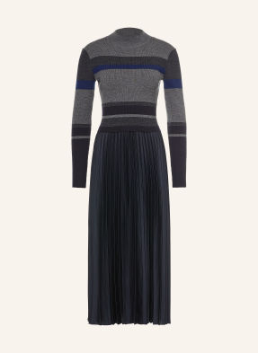 Reiss Strickkleid Carla Im Materialmix Mit Plissees grau