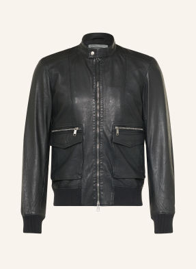 Allsaints Kožená Bunda Hiro černá