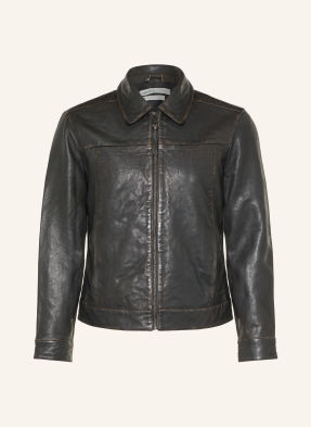 Allsaints Lederjacke Oakland schwarz
