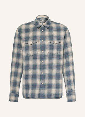 Allsaints Flanelová Košile Brooks Regular Fit černošedá / modrá