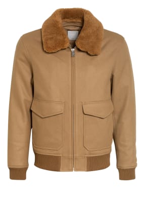 sandro Blouson mit abnehmbarem Echtfellbesatz