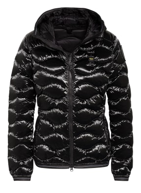 Blauer Daunenjacke