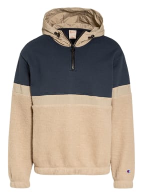 Champion Hybrid-Hoodie mit Teddyfellbesatz