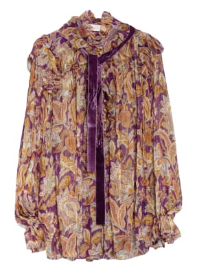ZIMMERMANN Seidenbluse mit Rüschenbesatz