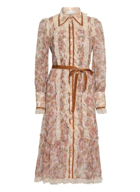 ZIMMERMANN Hemdblusenkleid LUCKY aus Seide mit Spitzenbesatz