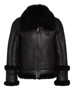 Mackage Lederjacke mit Echtfellbesatz