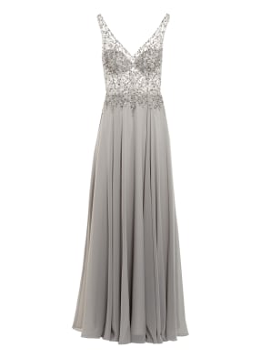 unique Abendkleid mit Pailletten- und Schmucksteinbesatz