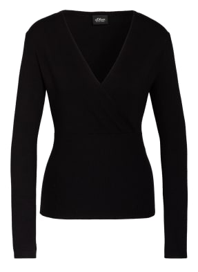 s.Oliver BLACK LABEL Pullover in Wickeloptik