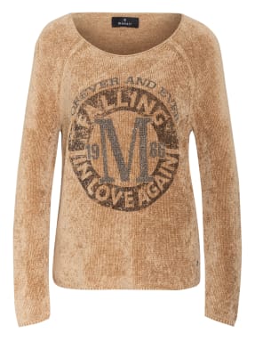monari Pullover mit Schmucksteinbesatz