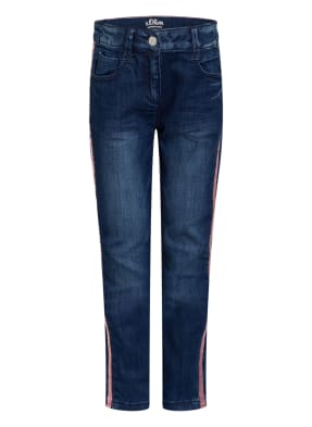 s.Oliver RED Jeans Slim Fit mit Galonstreifen und Paillettenbesatz