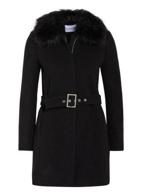 CLAUDIE PIERLOT Wollmantel GILLES mit Kunstpelzbesatz