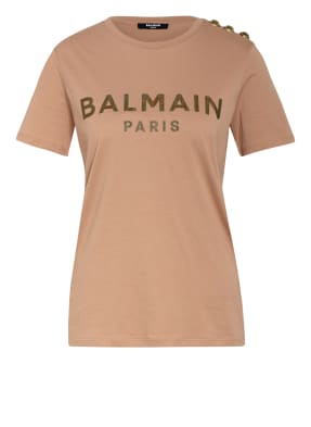 BALMAIN T-Shirt mit Schmucksteinbesatz