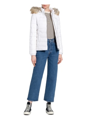 TOMMY JEANS Kurtka puchowa z odpinanym kapturem und wykończona sztucznym futrem